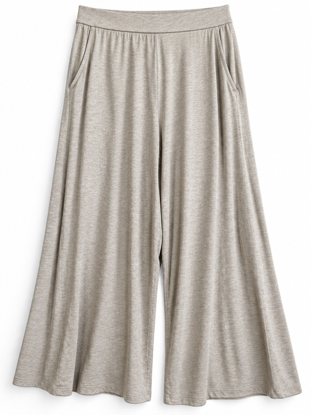 Eileen Fisher Tencel Fine Jersey Wide Leg Crop Pants Taupe Size Small